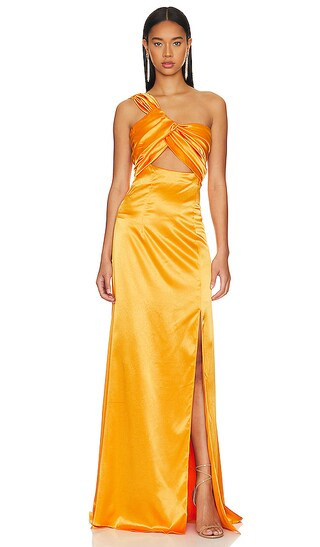 Rewa Gown in Mustard | Revolve Clothing (Global)