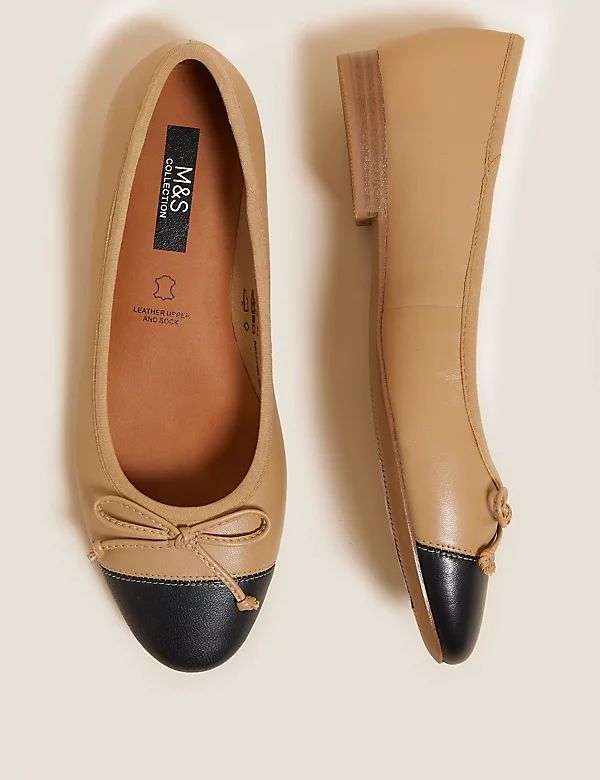 Leather Bow Ballet Pumps | Marks and Spencer US