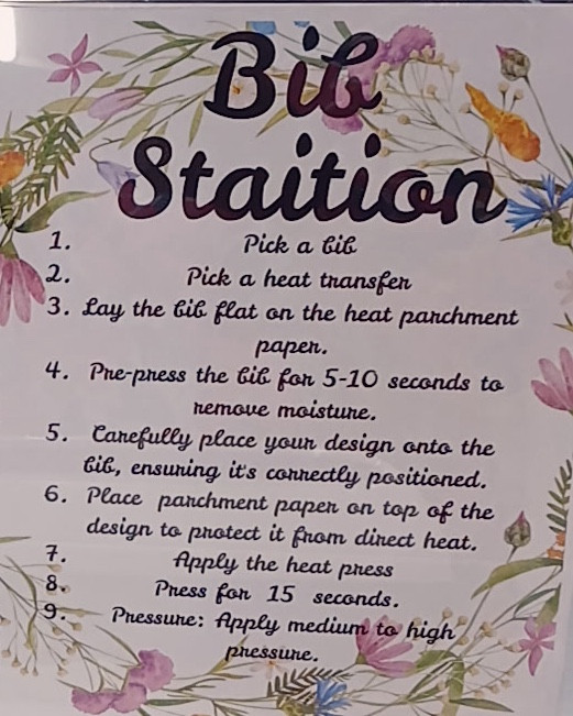 One of our guest favorite activities was the personalized bib making station. Mist expressed they’ve never did anything like that at a baby shower before. So creative and meaning knowing they’re creating something the baby will use and wear. 