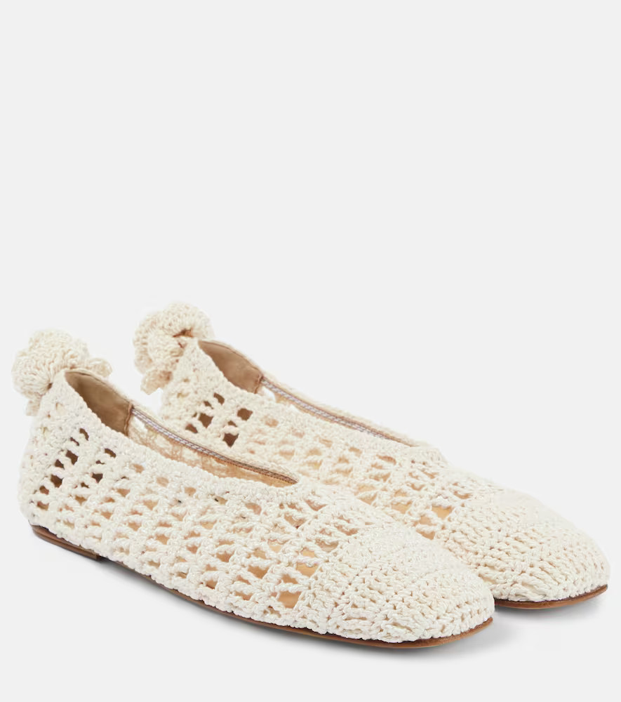 Magda Butrym Floral-appliqué crochet ballet flats | Mytheresa (INTL)