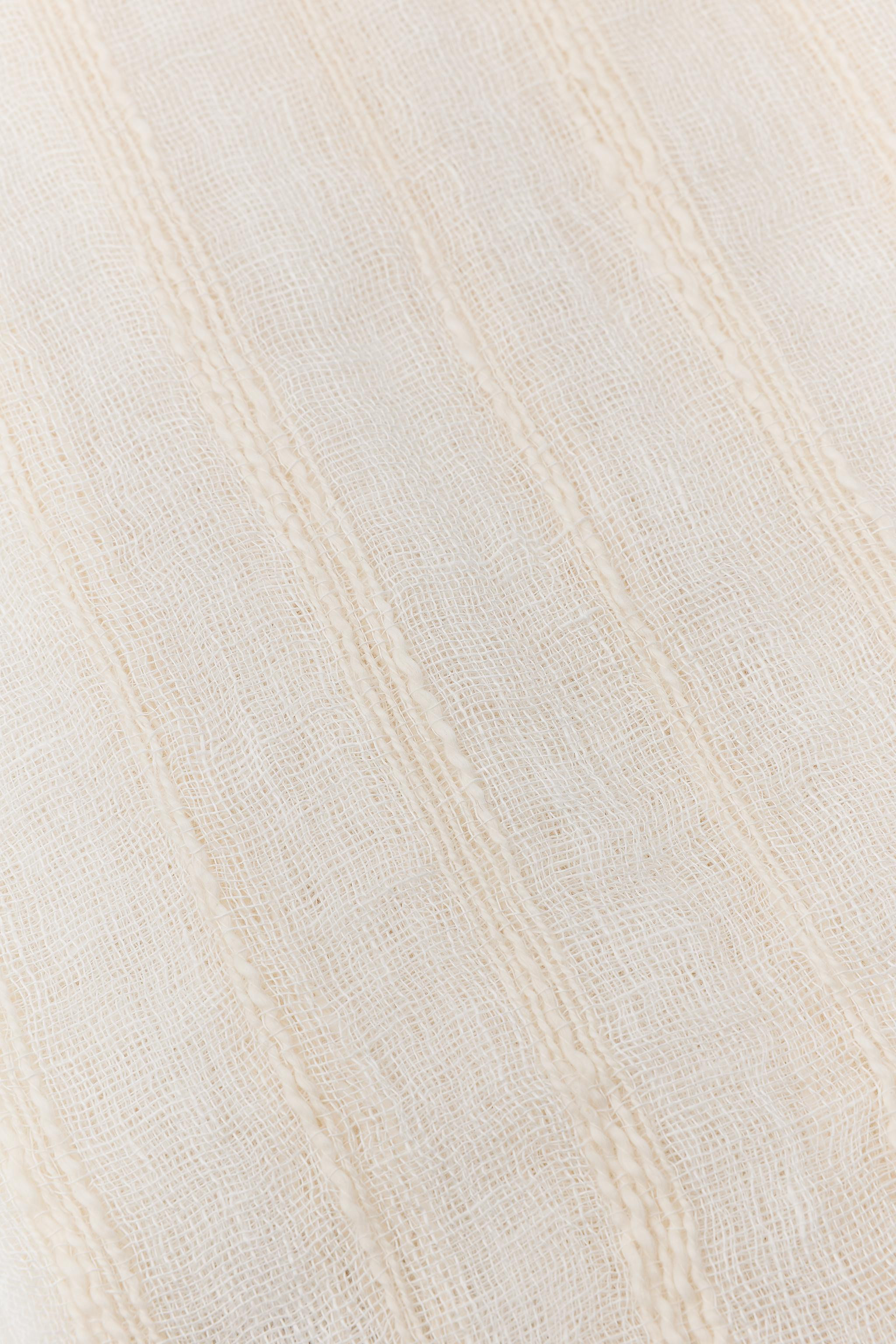 STRIPED LINEN COTTON SCARF | Zara US