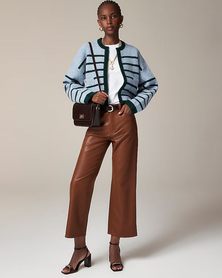 Slim wide-leg pant in faux leather | J. Crew US