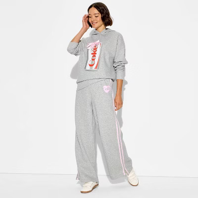 Women's Diet Coke Bow Graphic Sweatpants - Gray | Target