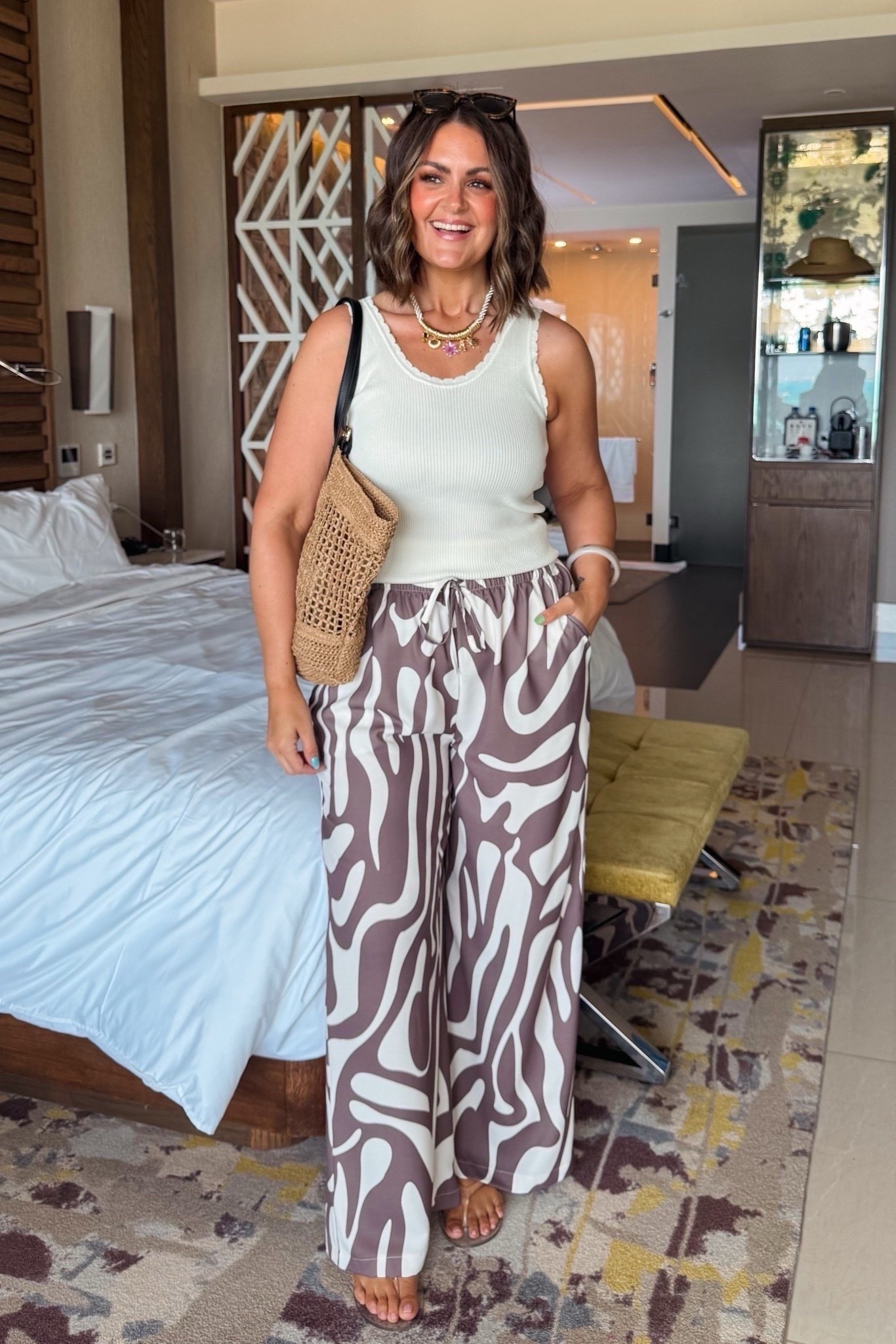 Affordable spring outfit, curvy friendly
Tank, medium 
Pants, xl
Sandals, true size 10

Size 12, midsize, resort wear, fun pants, spring outfit idea, wide leg pants, palazzo pants, Amazon finds, Amazon fashion, affordable, under $30

#LTKSeasonal #LTKMidsize #LTKootd