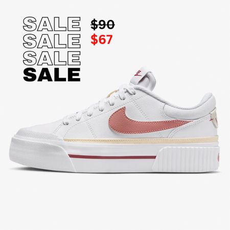 Nike Sneakers on Sale for $67
“Nike Legacy Lift” - multiple colors available 

White sneakers, travel shoes, Nike shoes, Nike for women 

#LTKshoecrush #LTKfindsunder100 #LTKsalealert