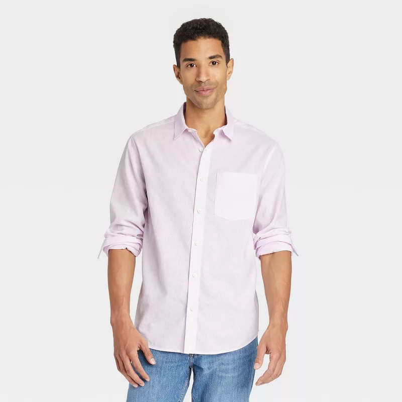 Men's Long Sleeve Collared Button-Down Shirt - Goodfellow & Co™ | Target