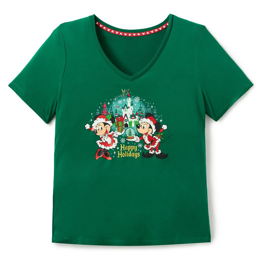 Mickey and Minnie Mouse ''Happy Holidays'' T-Shirt for Women | Disney Store