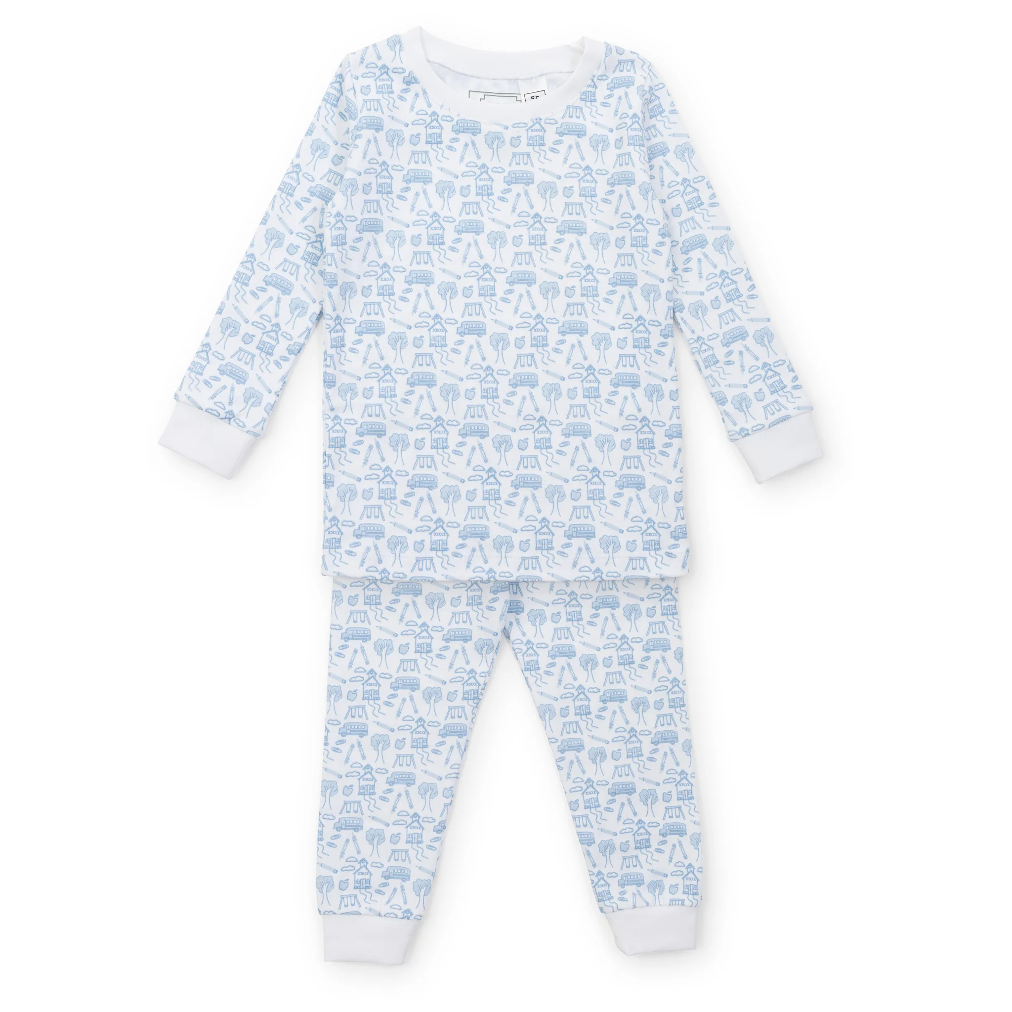Grayson Boys' Pajama Pant Set School Days Blue | Lila and Hayes