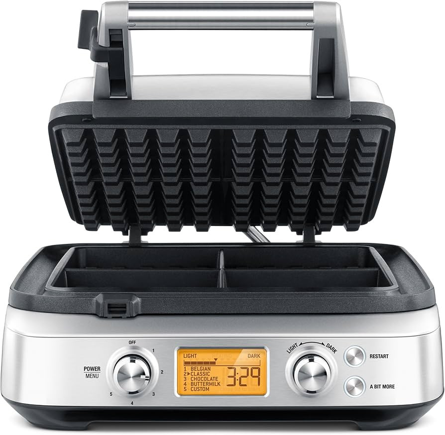 Breville BWM640XL Smart 4-Slice Waffle Maker, Silver | Amazon (US)