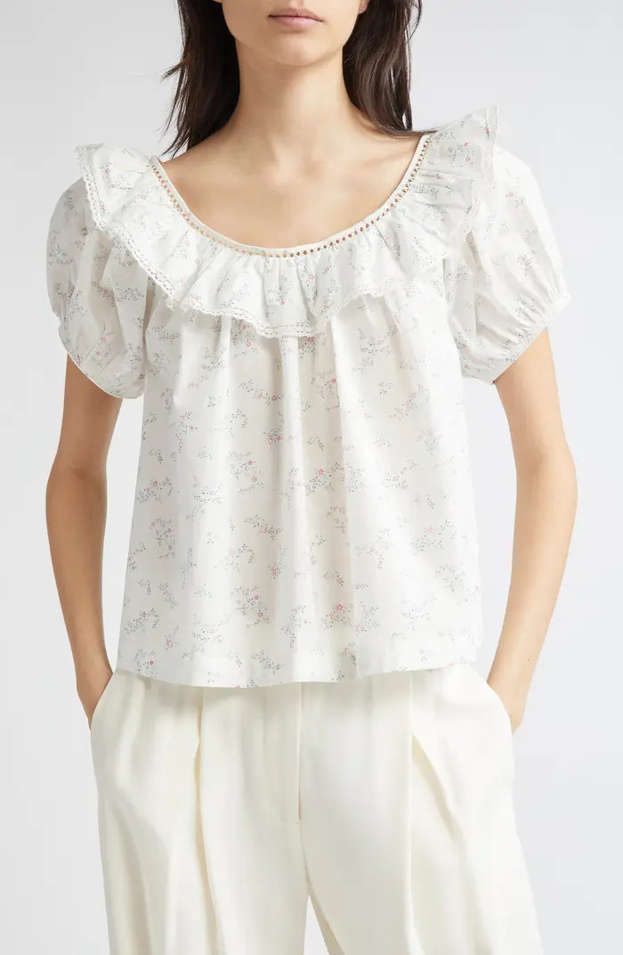 DÔEN Silvie Floral Puff Sleeve Organic Cotton | Nordstrom | Nordstrom