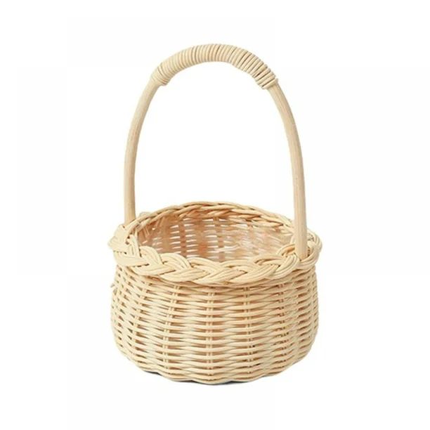 Rattan Flower Basket, Willow Handwoven Basket with Handle, Easter Eggs Candy Basket Wedding Flowe... | Walmart (US)