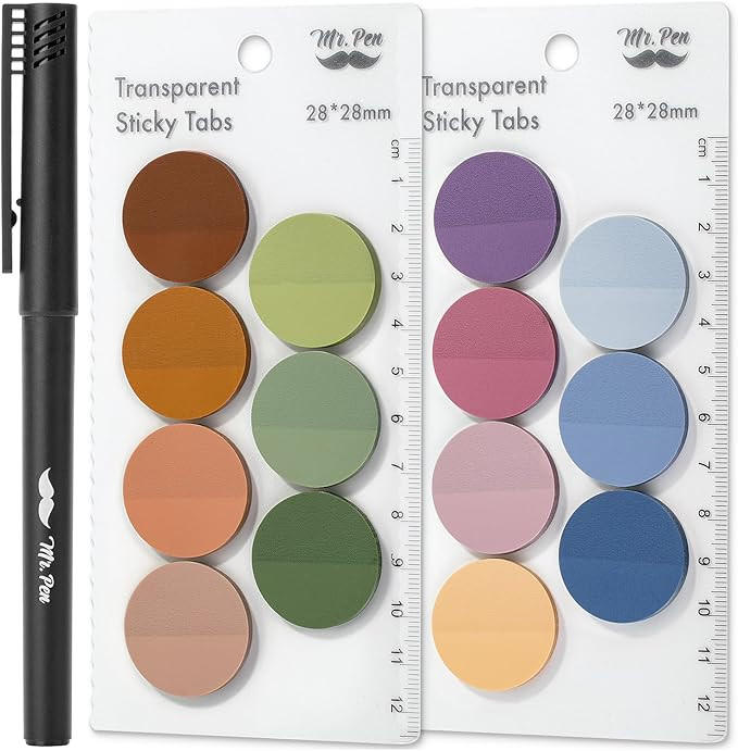 Mr. Pen- Transparent Sticky Notes, 560 Pcs, Assorted Colors, Round Translucent Sticky Notes, Stic... | Amazon (US)
