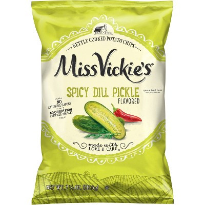 Miss Vickie's Chips Spicy Dill Pickle Kettle Cooked Chips - 7.5oz | Target