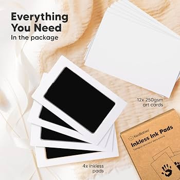 4-Pack Inkless Baby Hand and Footprint Kit - Mess Free Ink Pad for Newborn Keepsake, Dog Nose & P... | Amazon (US)