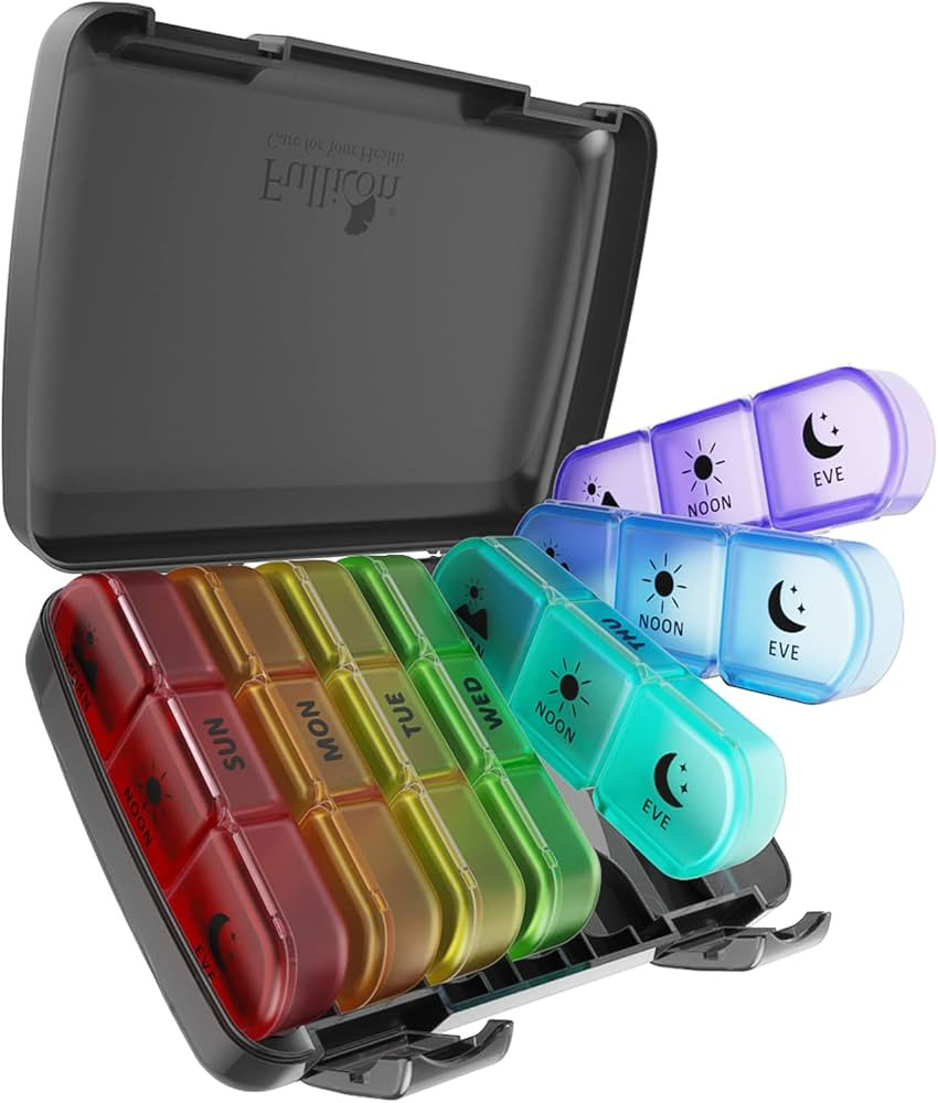 Pill Organizer 3 Times a Day, Fullicon Large Weekly Pill Case 7 Day, Daily Pill Box with 21 Compa... | Amazon (CA)