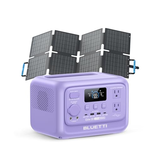 BLUETTI Elite 30 V2 Solar Generator with 60W Solar Panel (Ships Separately), 288Wh LiFePO4 Portable Power Station, 600W AC Ports (1500W Power Lifting), UPS Backup Power for Camping, Road Trip, Outage | Amazon (US)