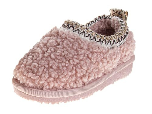 Avalanche Girls Fuzzy Slippers Cozy Home Slipper Warm House Shoes Indoor Outdoor Slippers - Pink Size 12 Little Kid | Amazon (US)
