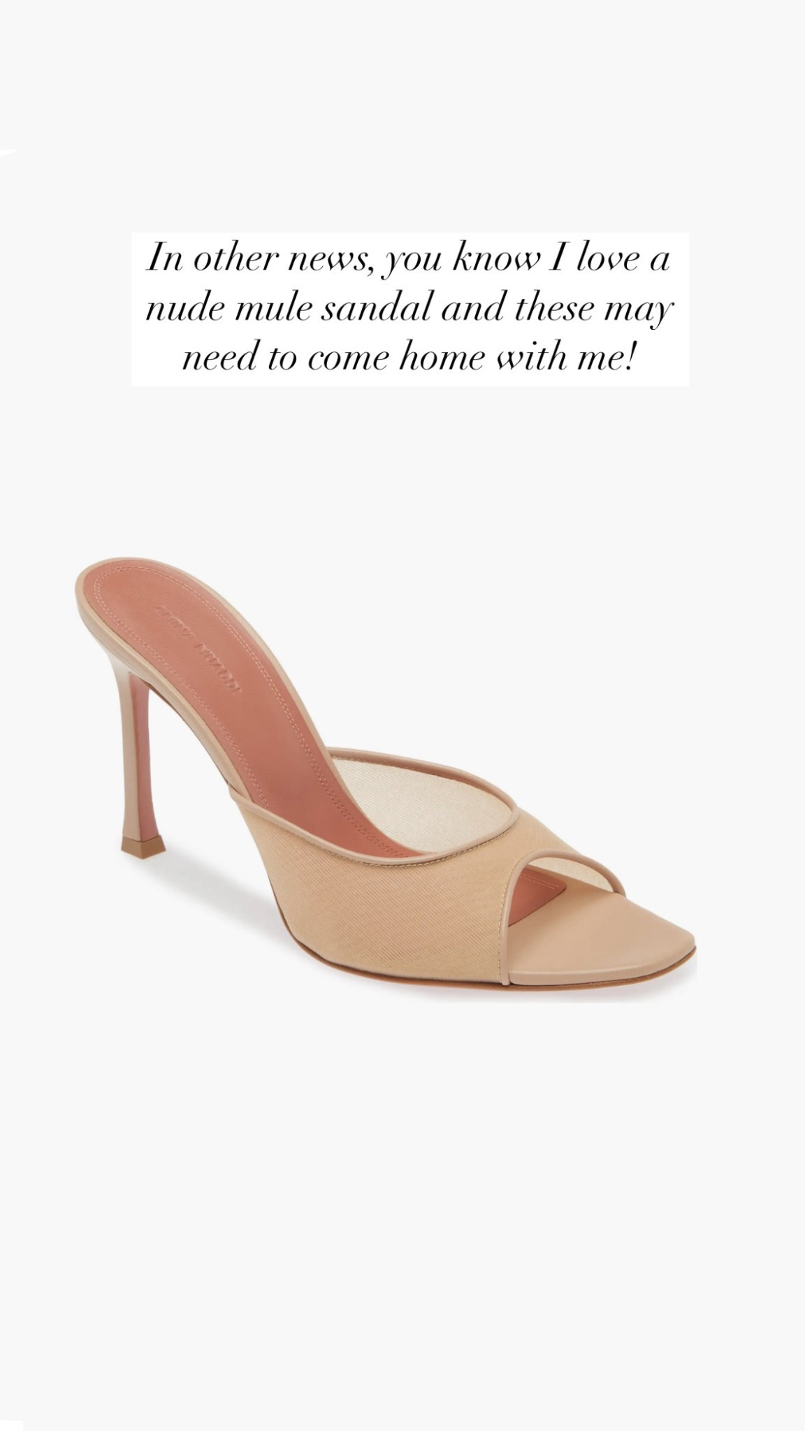 Nude mule heel sandal. 

#LTKSeasonal #LTKParties #LTKShoeCrush