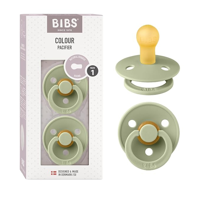 BIBS Pacifiers Colour Collection | Natural Rubber Baby Pacifier | Round Nipple | Set of 2 BPA-Fre... | Amazon (US)
