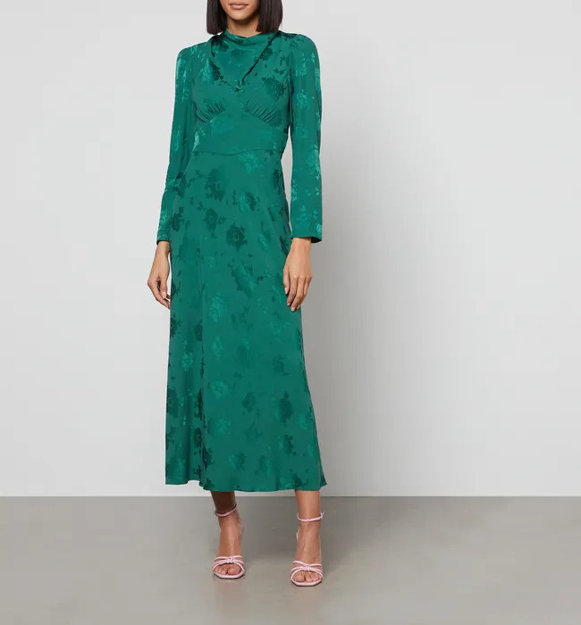RIXO Ginger Jacquard Dress | Coggles (Global)