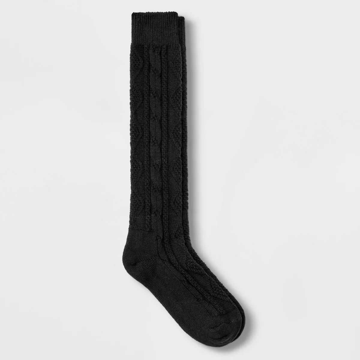 Women's Cotton Cable Knee High Boot Socks - Universal Thread™ Black 4-10 | Target