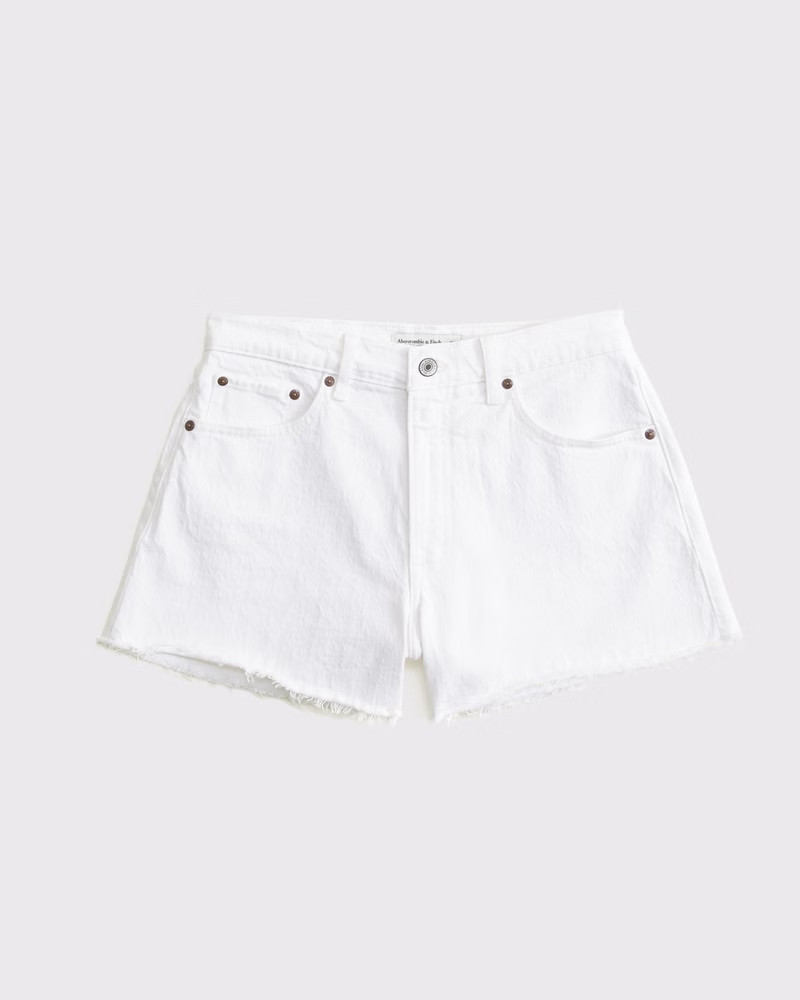 Curve Love High Rise 90s Cutoff Short | Abercrombie & Fitch (US)