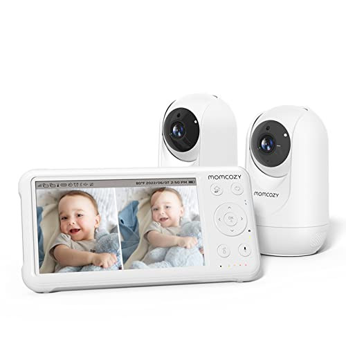 Momcozy Baby Monitor with 2 Cameras 5’’ 1080P Split Screen Video Baby Monitor with Camera and Audio no WiFi for Baby Safety 5000mAh Battery Infrared Night Vision 2-Way Audio 960ft Range Ideal Gift | Amazon (US)