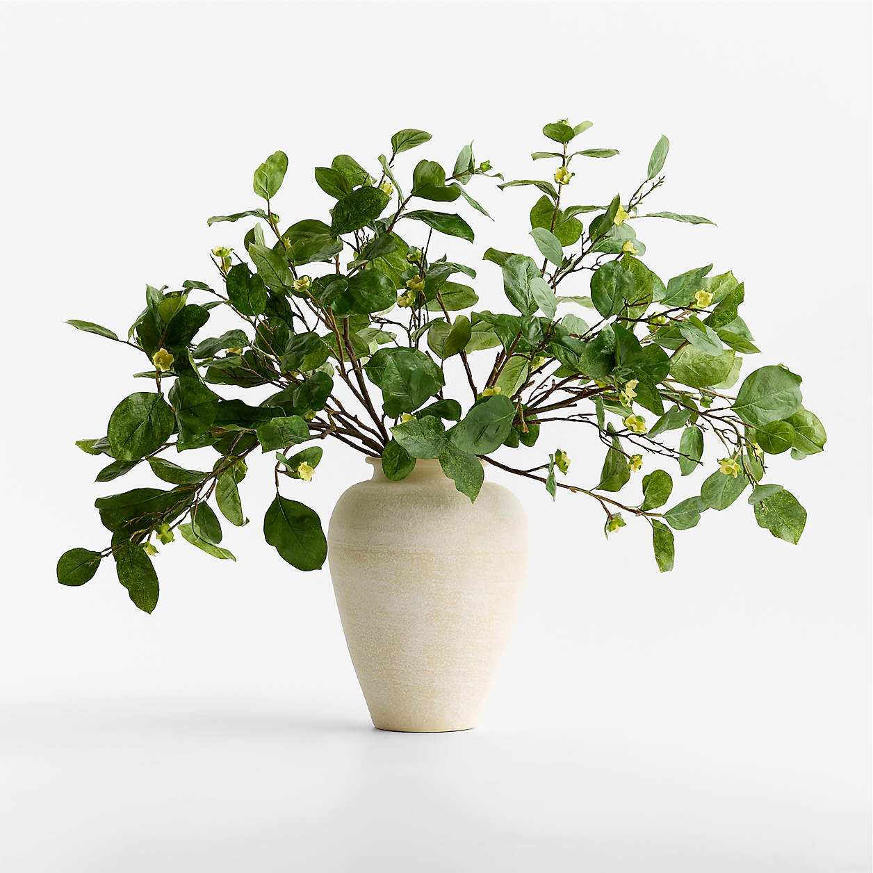 Faux Green Persimmon Branch 41" | Crate & Barrel | Crate & Barrel