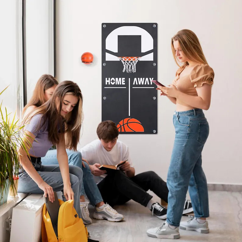 Mega Basketball Hoop Metal Wall Game: Indoor Sports Decor - Etsy | Etsy (US)