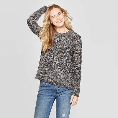 Women's Long Sleeve Crew Neck Raglan Pullover Sweater - Universal Thread™ | Target