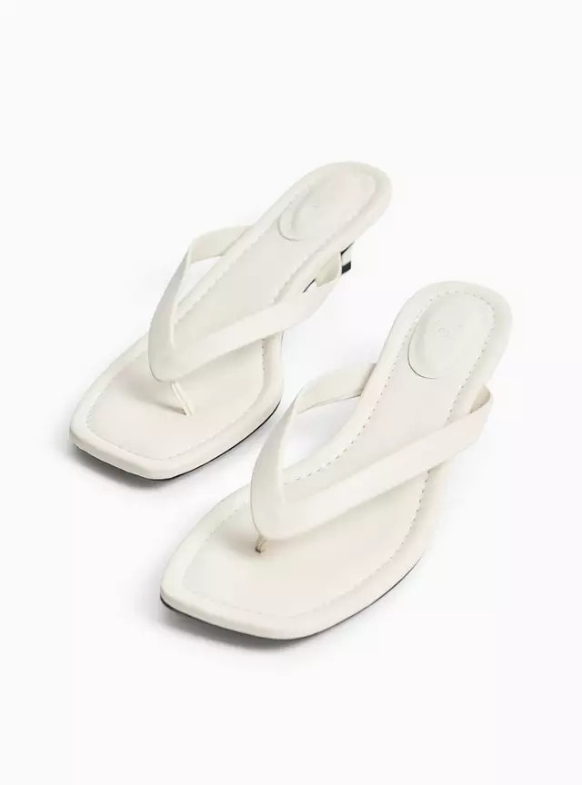 Stone Heeled Toe Post Sandals 4 | Tu Clothing