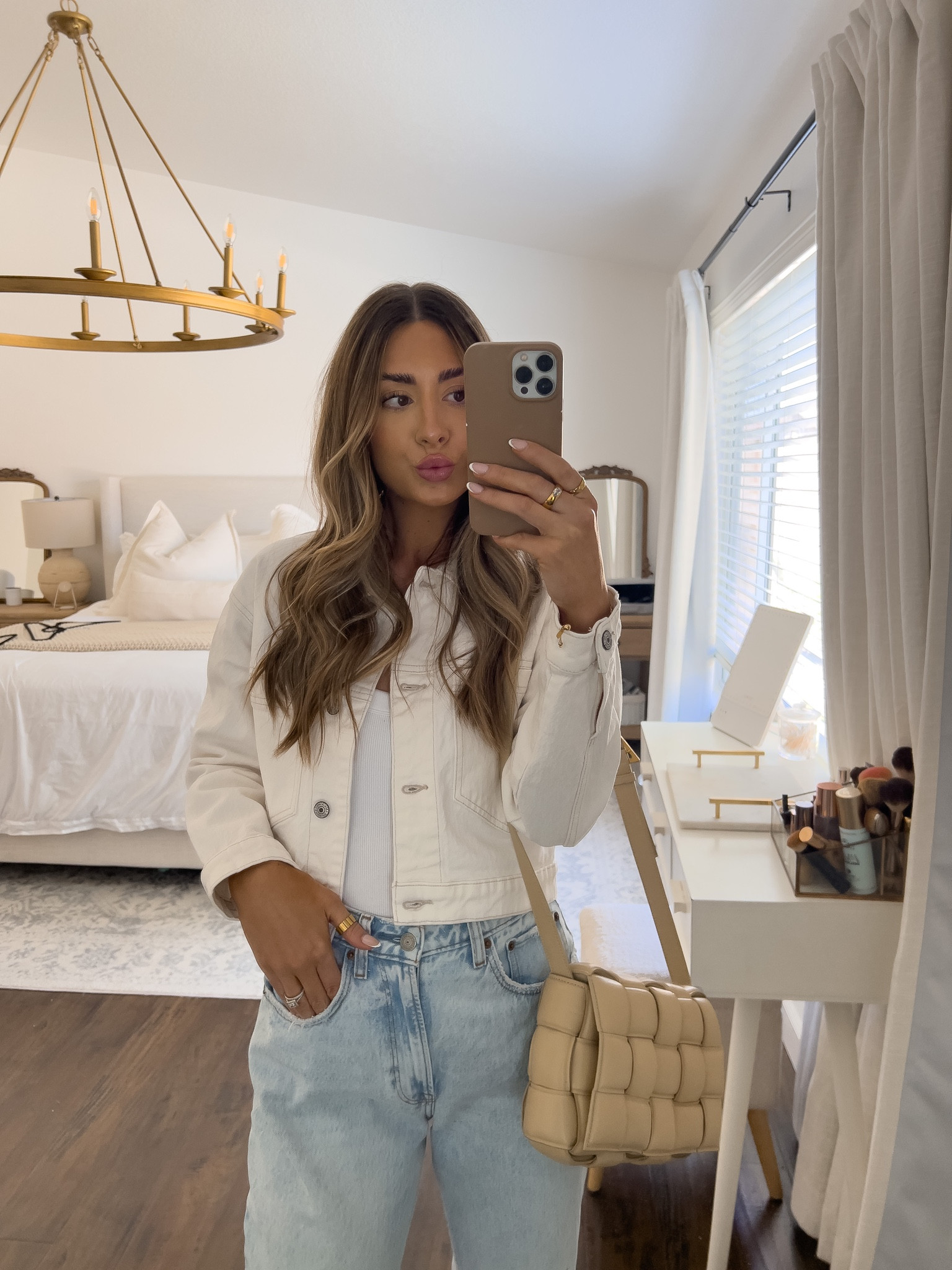 Just obsessed with this tank and denim jacket 👏🏽👏🏽🤍🤍 small in both! 

#LTKunder100 #LTKSeasonal