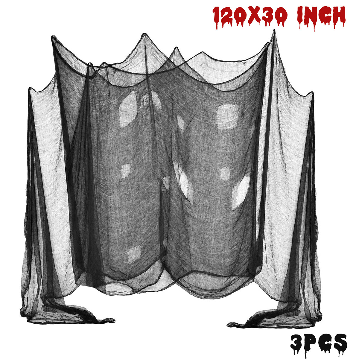 OZMI Halloween Creepy Cloth, 120 x 30 Inch Pack of 3 Scary Spooky Cloth Creepy Gauze, Freaky Loos... | Walmart (US)