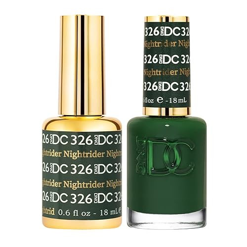 DND DC Gel Polish Set, Green Collection, UV/LED Gel Polish and Air Dry Nail Lacquer, Matching Chip-Free Polish Duo, 326 Nightrider, 0.5 Fl Oz | Amazon (US)