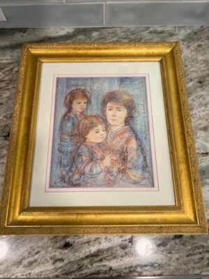 Edna Hibel Alexis And Her Children Limited Edition Framed And Matted Print VTG | eBay US