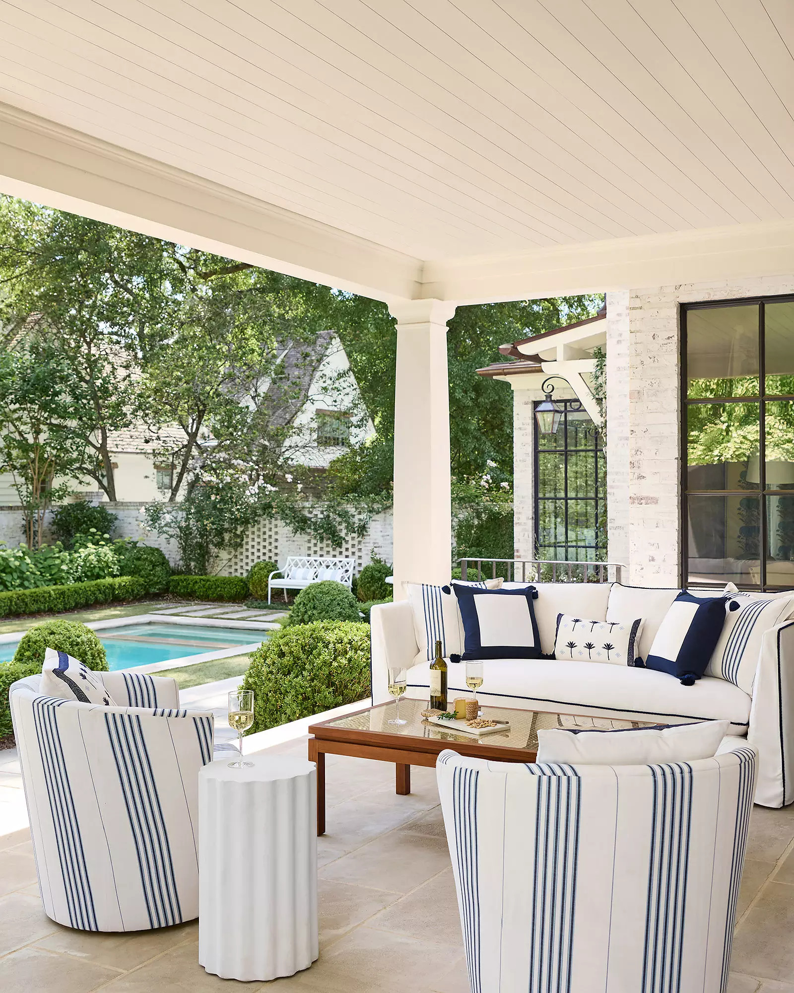 Paros Sofa with Mediterranean Blue Rope Trim - Slipcovered | Serena and Lily