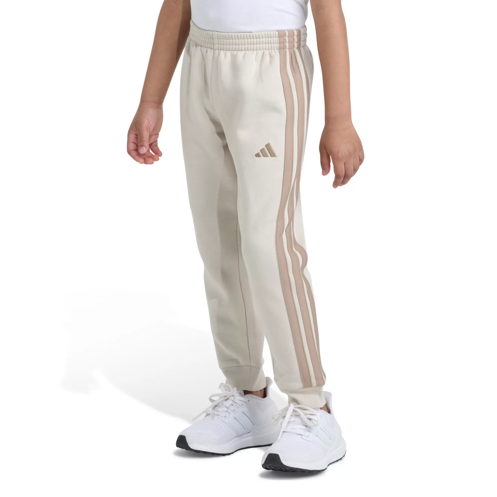 Boys 4-7 adidas Elastic Waistband 3-Stripe Cotton Fleece Joggers | Kohl's