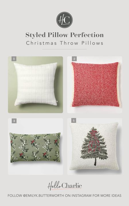 I love styling throw pillows in a group - I see these four together in a comfy cozy holiday setting. Add a plaid throw blanket to really bring it home. 


#LTKhome #LTKstyletip #LTKHoliday