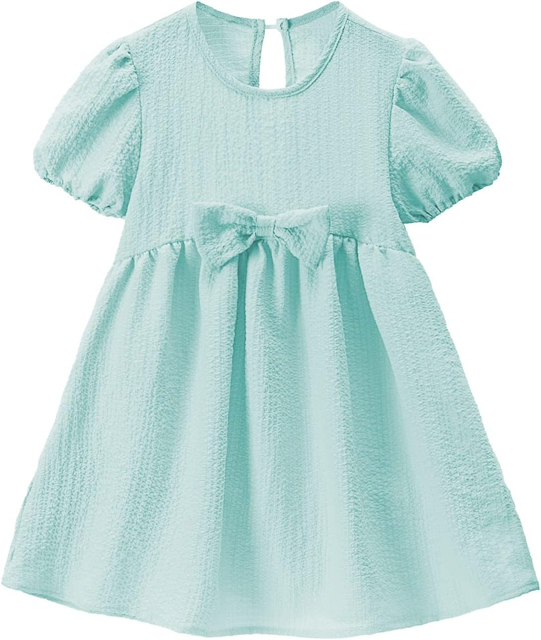 UOTHIK Toddler Girl Short Sleeve Dresses Ruffles Little Kids Princess Summer Casual Clothes Outfi... | Amazon (CA)