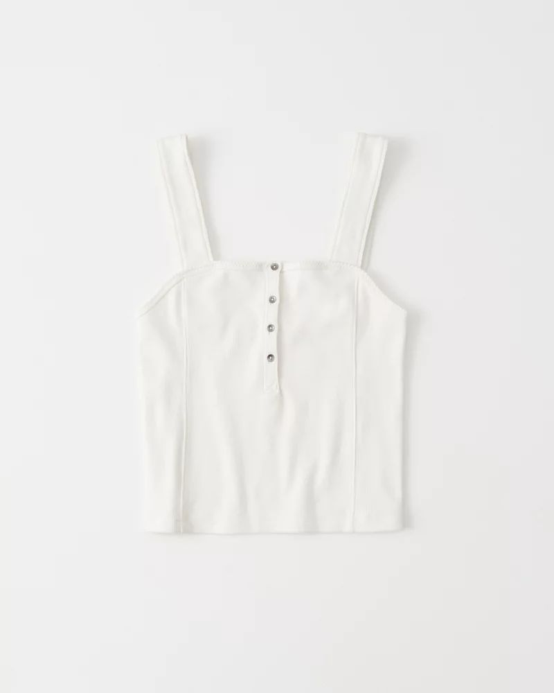 Square-Neck Henley Tank | Abercrombie & Fitch US & UK