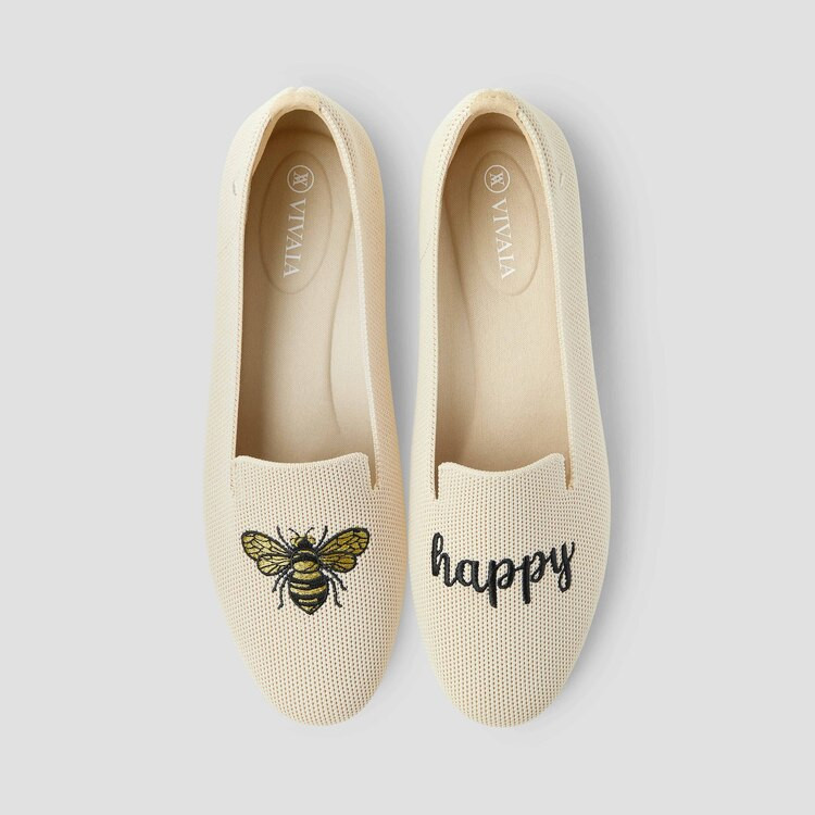 Round-Toe Embroidered Loafers | VIVAIA