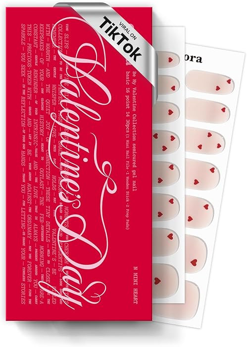 ohora Semi Cured Gel Nail Strips (N Mini Heart) - Works with Any Lamps, Salon-Quality, Long Lasti... | Amazon (US)