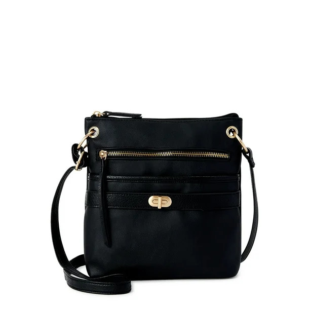Time and Tru Women’s Norah Crossbody Handbag Black | Walmart (US)