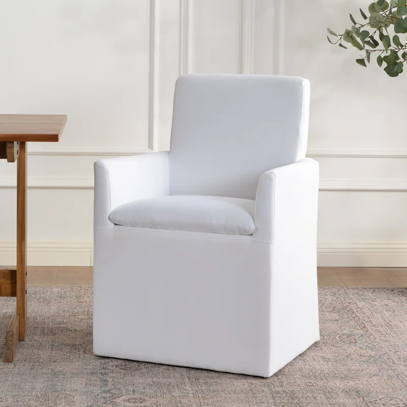 Hokku Designs 24.5" Wide Modern No Assembly Polyester Upholstered Dining Armchair  | Wayfair | Wayfair North America