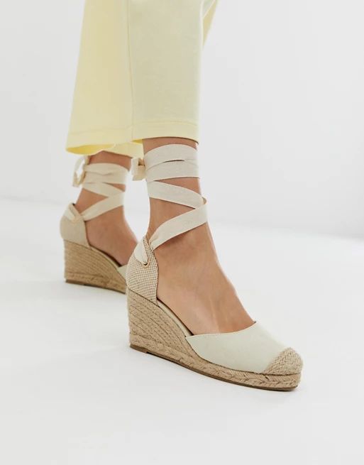 Oasis wedge espadrille sandals in cream | ASOS UK
