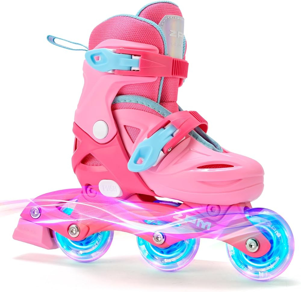 2PM SPORTS Inline Skates with Light Up Wheels, Roller Skates Blades for Boys Girls Kids Ages 5-8 ... | Amazon (US)