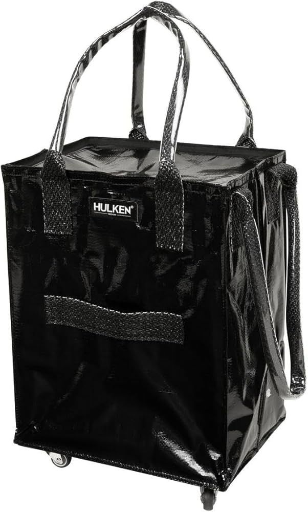 HULKEN - (Medium, Black) Reusable Grocery Bag On Wheels, Shopping Trolley, Rolling Tote, Zipper C... | Amazon (US)