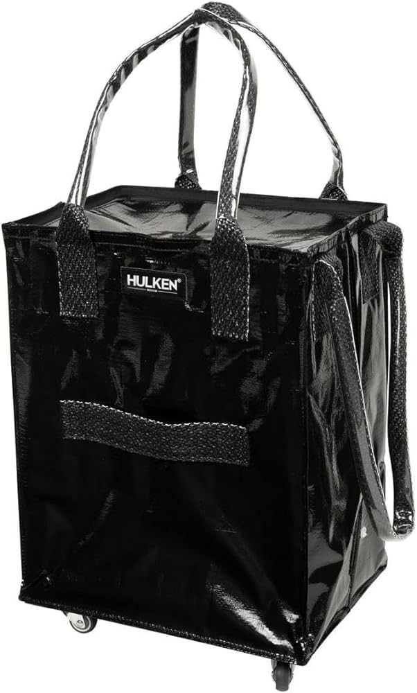 HULKEN - (Medium, Black) Reusable Grocery Bag On Wheels, Shopping Trolley, Rolling Tote, Zipper C... | Amazon (US)
