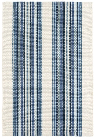 Road Runner Blue Handwoven Indoor/Outdoor Rug | Annie Selke