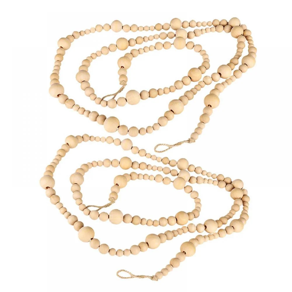 Carlendan 2Pcs-7.2ft Wood Bead Garland Farmhouse Rustic Country Decor Wall Decor Farmhouse Orname... | Walmart (US)